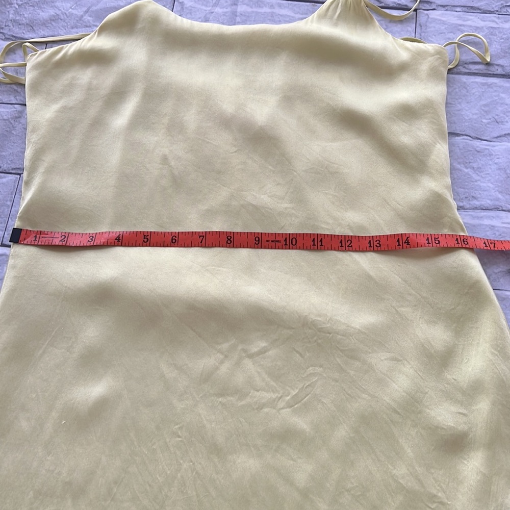 Alice + Olivia 100% silk slip yellow satin dress/pajama size small - Picture 12 of 17